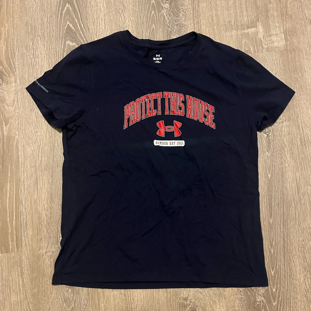 Under Armour Protect This House Charged Cotton Womens M Loose Blue NWT
